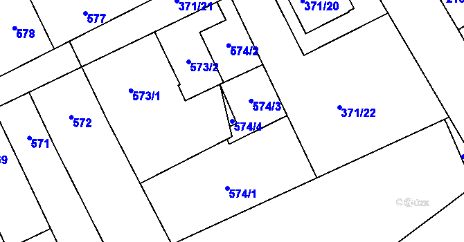 Parcela st. 574/4 v KÚ Libušín, Katastrální mapa