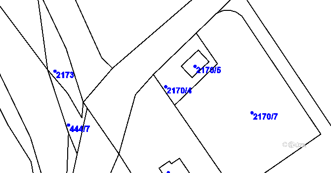 Parcela st. 2170/4 v KÚ Libušín, Katastrální mapa