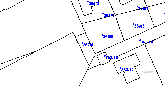 Parcela st. 267/5 v KÚ Libušín, Katastrální mapa