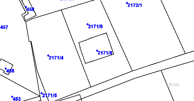 Parcela st. 2171/8 v KÚ Libušín, Katastrální mapa