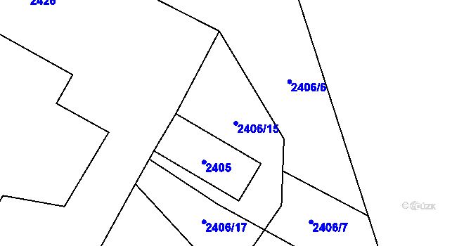 Parcela st. 2406/15 v KÚ Libušín, Katastrální mapa