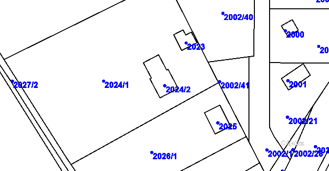 Parcela st. 2024/2 v KÚ Libušín, Katastrální mapa