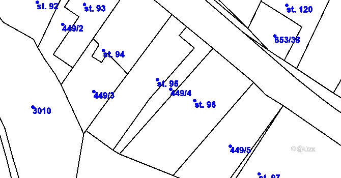 Parcela st. 449/4 v KÚ Lično, Katastrální mapa