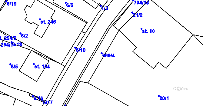 Parcela st. 699/4 v KÚ Lično, Katastrální mapa