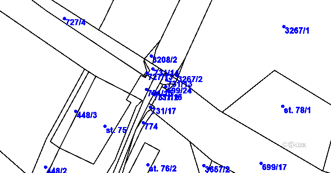 Parcela st. 699/24 v KÚ Lično, Katastrální mapa
