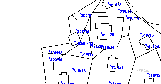 Parcela st. 174 v KÚ Děkanské Skaliny, Katastrální mapa