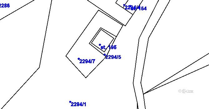 Parcela st. 2294/5 v KÚ Děkanské Skaliny, Katastrální mapa