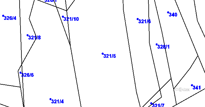 Parcela st. 321/5 v KÚ Děkanské Skaliny, Katastrální mapa