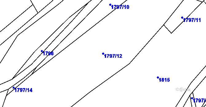 Parcela st. 1797/12 v KÚ Dluhoště, Katastrální mapa
