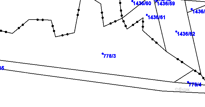 Parcela st. 778/3 v KÚ Ličov, Katastrální mapa