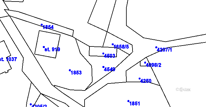Parcela st. 266/2 v KÚ Lidečko, Katastrální mapa