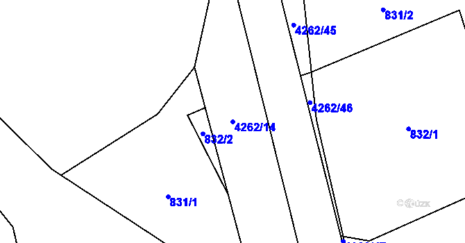 Parcela st. 4262/14 v KÚ Lidečko, Katastrální mapa