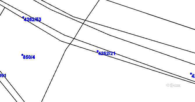 Parcela st. 4262/21 v KÚ Lidečko, Katastrální mapa