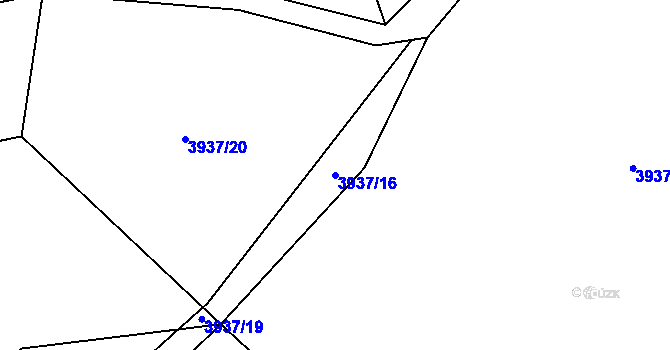 Parcela st. 3937/16 v KÚ Lidečko, Katastrální mapa