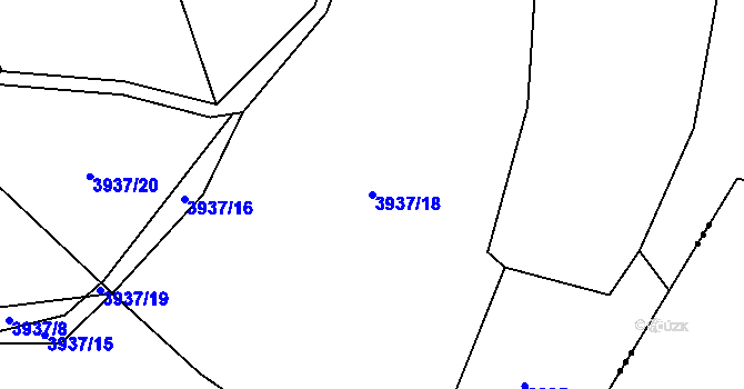 Parcela st. 3937/18 v KÚ Lidečko, Katastrální mapa