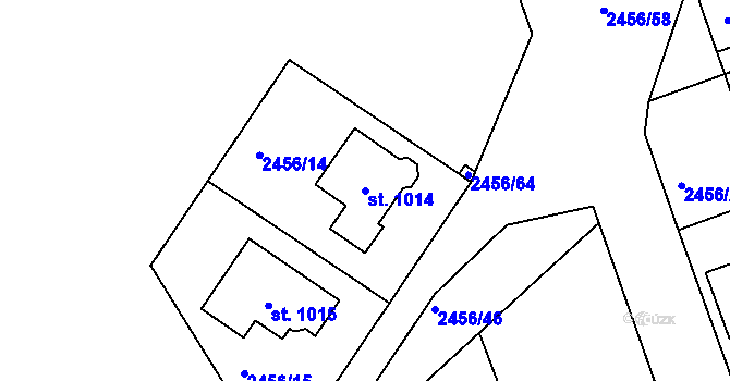 Parcela st. 1014 v KÚ Lidečko, Katastrální mapa