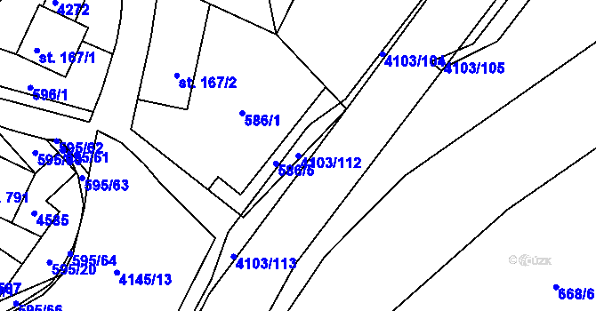 Parcela st. 4103/112 v KÚ Lidečko, Katastrální mapa