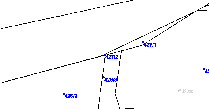 Parcela st. 427/2 v KÚ Lidice, Katastrální mapa