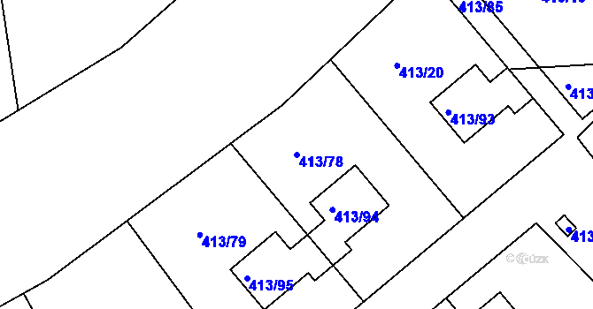Parcela st. 413/78 v KÚ Lidice, Katastrální mapa