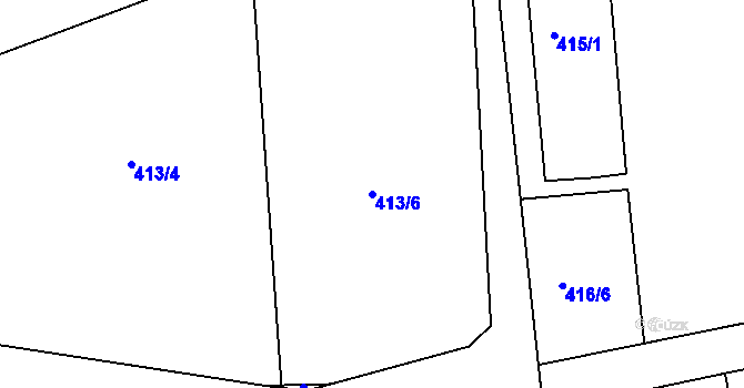 Parcela st. 413/6 v KÚ Lidice, Katastrální mapa