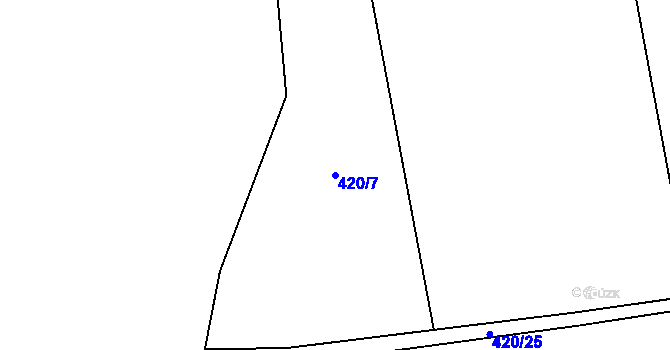 Parcela st. 420/7 v KÚ Lidice, Katastrální mapa