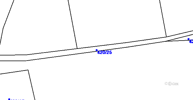 Parcela st. 420/25 v KÚ Lidice, Katastrální mapa