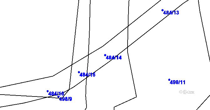 Parcela st. 484/14 v KÚ Lidice, Katastrální mapa