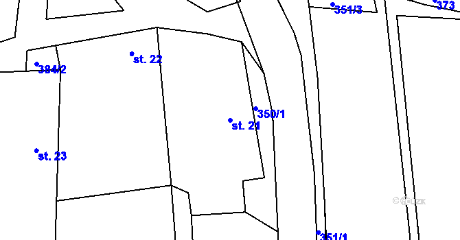 Parcela st. 21 v KÚ Lidmaň, Katastrální mapa