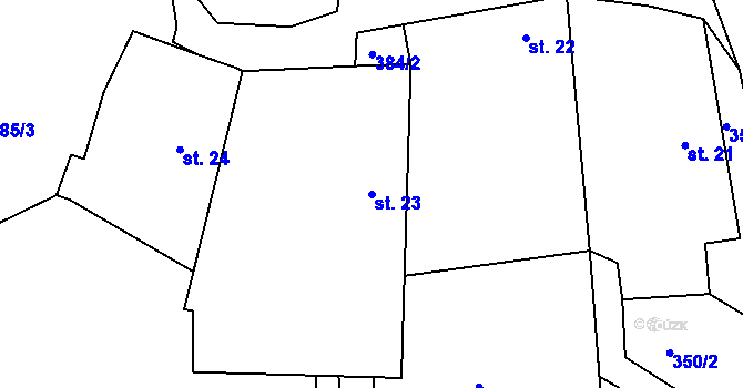 Parcela st. 23 v KÚ Lidmaň, Katastrální mapa