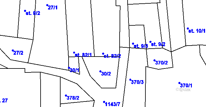 Parcela st. 82/2 v KÚ Lidmaň, Katastrální mapa