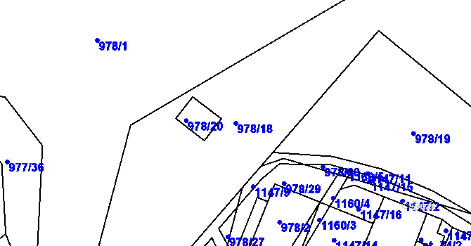 Parcela st. 978/18 v KÚ Lidmaň, Katastrální mapa