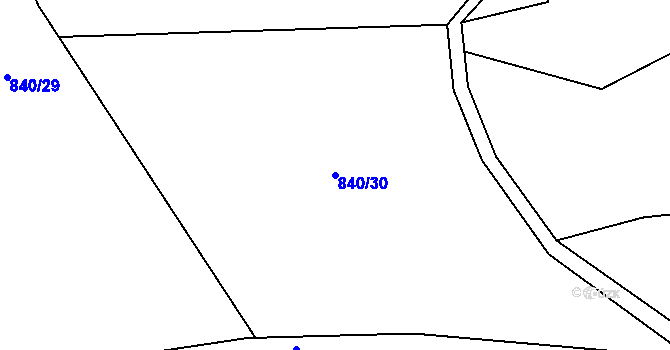 Parcela st. 840/30 v KÚ Lidmaň, Katastrální mapa