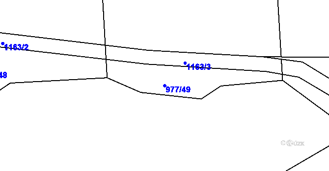 Parcela st. 977/49 v KÚ Lidmaň, Katastrální mapa