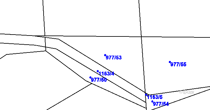Parcela st. 977/53 v KÚ Lidmaň, Katastrální mapa