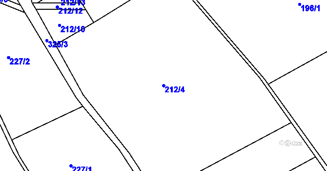 Parcela st. 212/4 v KÚ Lidmaňka, Katastrální mapa