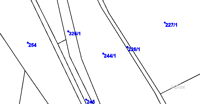 Parcela st. 244 v KÚ Lidmaňka, Katastrální mapa