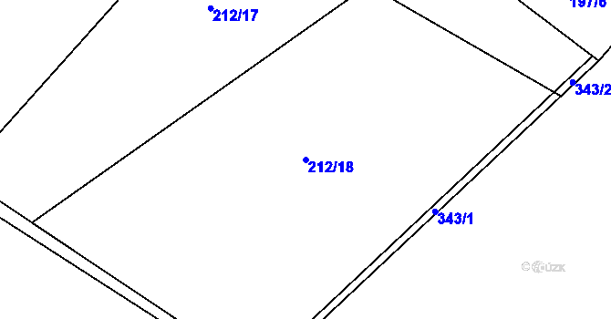 Parcela st. 212/18 v KÚ Lidmaňka, Katastrální mapa