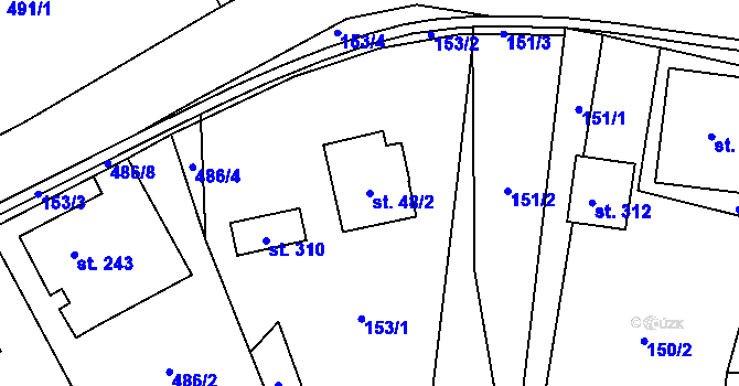 Parcela st. 48/2 v KÚ Lichkov, Katastrální mapa