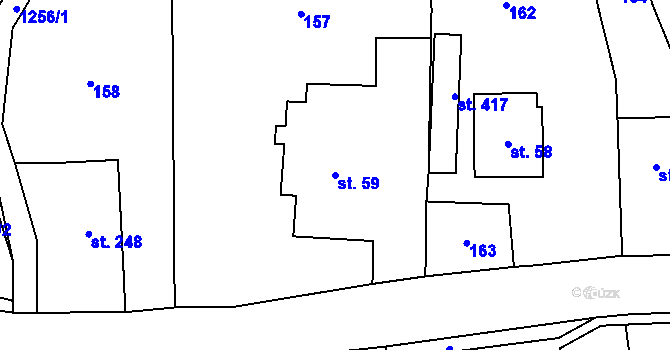 Parcela st. 59 v KÚ Lichkov, Katastrální mapa