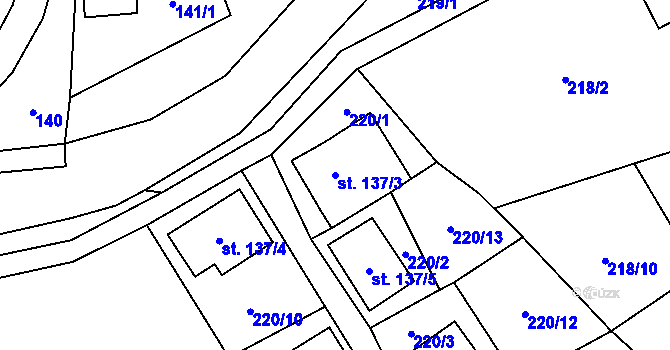 Parcela st. 137/3 v KÚ Lichkov, Katastrální mapa