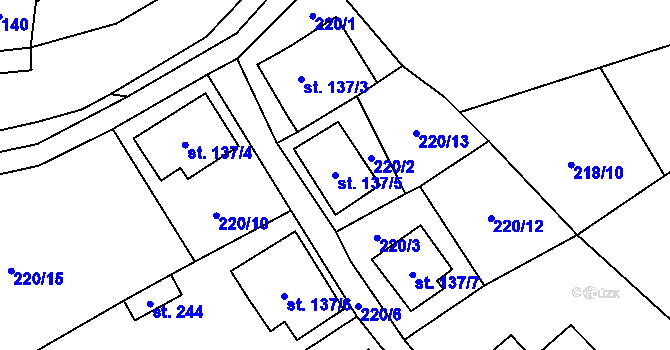 Parcela st. 137/5 v KÚ Lichkov, Katastrální mapa