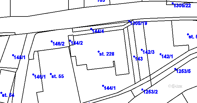 Parcela st. 228 v KÚ Lichkov, Katastrální mapa
