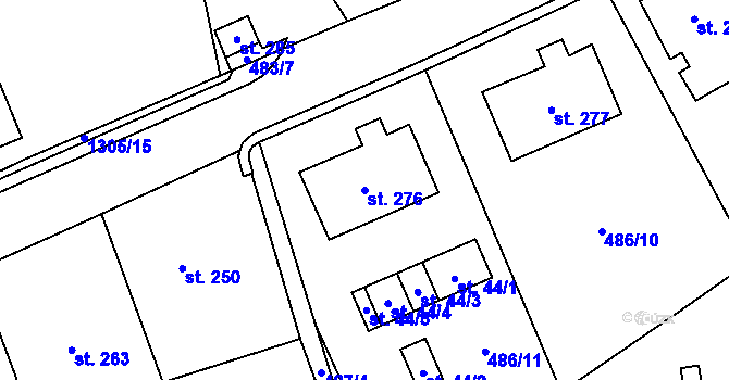 Parcela st. 276 v KÚ Lichkov, Katastrální mapa