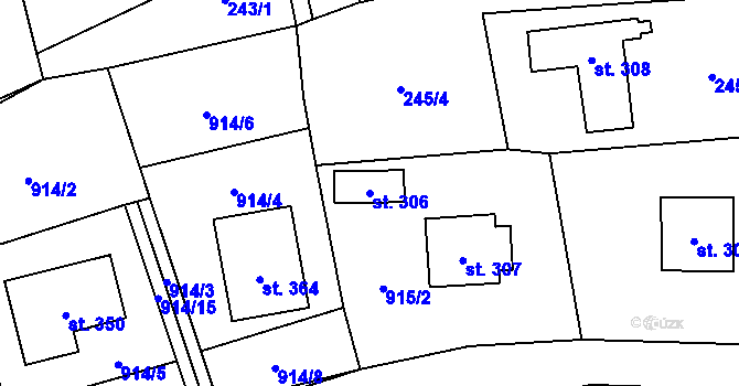 Parcela st. 306 v KÚ Lichkov, Katastrální mapa
