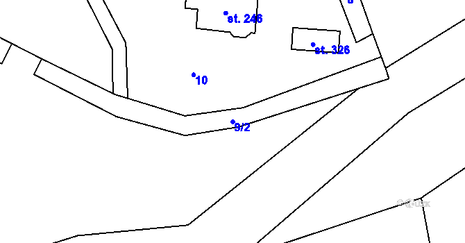 Parcela st. 9/2 v KÚ Lichkov, Katastrální mapa