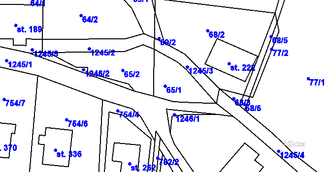 Parcela st. 65/1 v KÚ Lichkov, Katastrální mapa