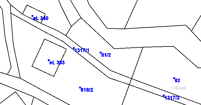 Parcela st. 81/2 v KÚ Lichkov, Katastrální mapa