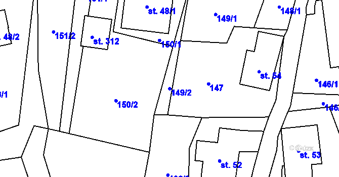 Parcela st. 149/2 v KÚ Lichkov, Katastrální mapa