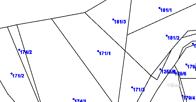 Parcela st. 171/1 v KÚ Lichkov, Katastrální mapa