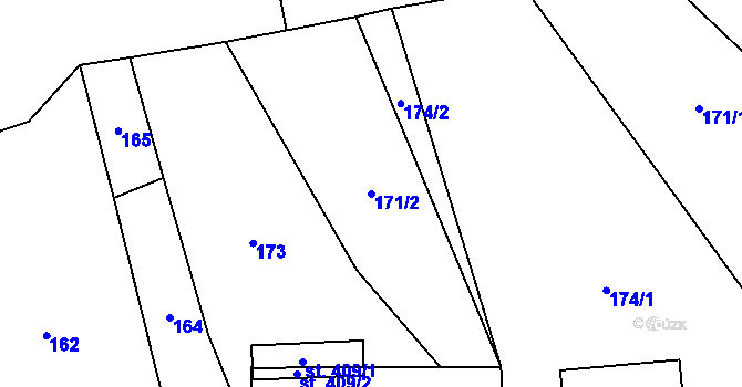 Parcela st. 171/2 v KÚ Lichkov, Katastrální mapa